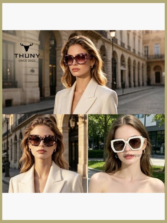 Oversized Polarized Square Sunglasses UV400 Cat Eye main image 4